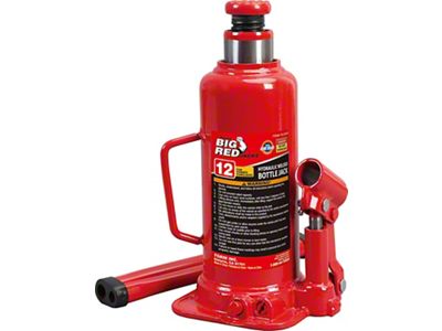 Big Red Hydraulic Bottle Jack; 12-Ton Capacity