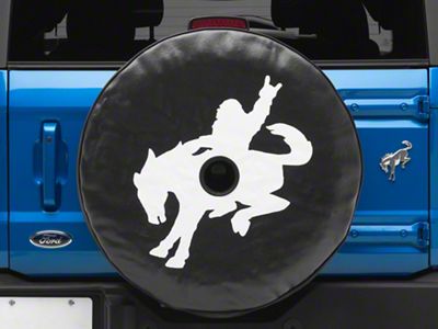 Bigfoot Riding a Bronco Spare Tire Cover with Camera Cutout; Black (21-25 Bronco)