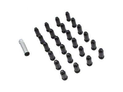Black ET Truck Spline Lug Nut Kit; 12mm x 1.5; Set of 24 (21-25 Bronco, Excluding Raptor)