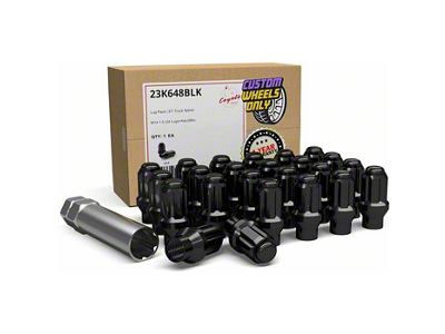 Black ET Truck Spline Lug Nut Kit; 14mm x 1.5; Set of 24 (22-25 Bronco Raptor)