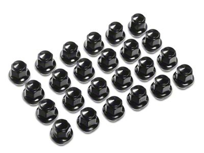 Black Factory Style Lug Nut Kit; 12mm x 1.5; Set of 24 (21-25 Bronco, Excluding Raptor)