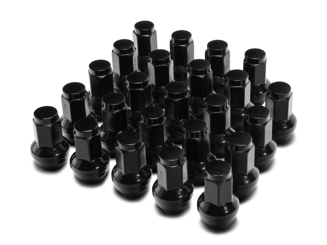 Bronco Black OEM Style Lug Nut Kit; 14mm x 1.5; Set of 24