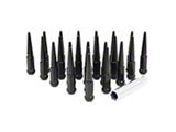 Black Spike Lug Nut Kit; 14mm x 1.5; Set of 24 (22-25 Bronco Raptor)