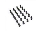 Black XL Acorn Lug Nut Kit; 14mm x 1.5; Set of 24 (22-25 Bronco Raptor)