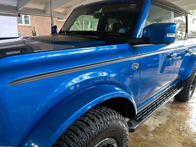 Body Accent Decals; Gloss Black (21-25 Bronco 4-Door, Excluding Raptor)