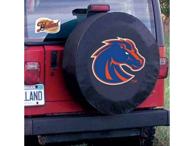 Boise State Spare Tire Cover with Camera Port; Black (21-25 Bronco)