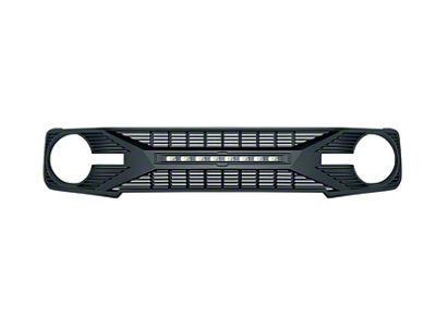 Borrego Grille with Marker Lights; Matte Black (21-25 Bronco, Excluding Raptor)