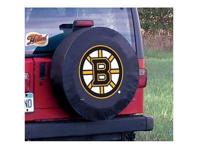 Boston Bruins Spare Tire Cover with Camera Port; Black (21-25 Bronco)
