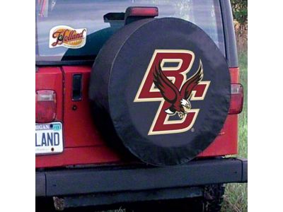 Boston College Spare Tire Cover with Camera Port; Black (21-25 Bronco)