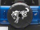 Bronco Horse Skeleton Spare Tire Cover with Camera Cutout; Black (21-25 Bronco)