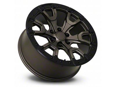 Bronco Replica Satin Black with Gray Ring 6-Lug Wheel; 17x9; 18mm Offset (21-25 Bronco, Excluding Raptor)