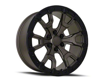 Bronco Replica Satin Bronze with Satin Black Ring 6-Lug Wheel; 17x9; 18mm Offset (21-25 Bronco, Excluding Raptor)