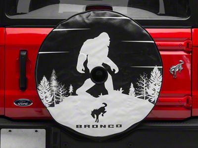 Bronco Sasquatch Spare Tire Cover with Camera Cutout; Black (21-25 Bronco)