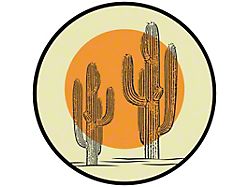Cactus Sun Spare Tire Cover with Camera Cutout; Black (21-25 Bronco)