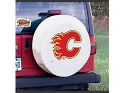 Calgary Flames Spare Tire Cover with Camera Port; White (21-25 Bronco)