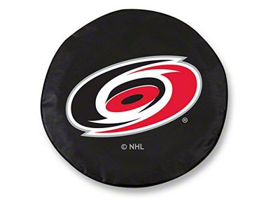 Carolina Hurricanes Spare Tire Cover with Camera Port; Black (21-25 Bronco)