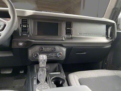 Center Dash Accent Trim; Raw Carbon Fiber (21-25 Bronco)
