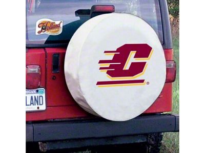 Central Michigan University Spare Tire Cover with Camera Port; White (21-25 Bronco)