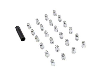 Chrome 6-Spline Lug Nut Kit; 12mm x 1.5; Set of 24 (21-25 Bronco, Excluding Raptor)
