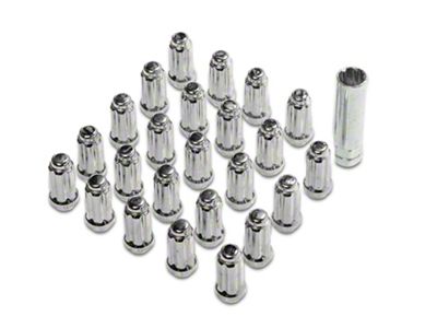 Chrome 6-Spline Lug Nut Kit; 12mm x 1.5; Set of 24 (21-25 Bronco, Excluding Raptor)
