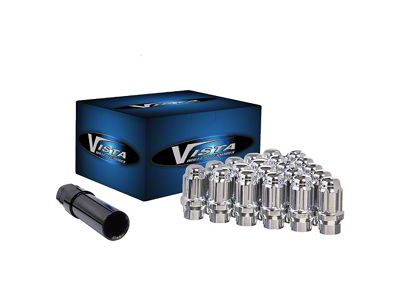 Chrome Acorn Spline ET Lug Nuts for Aftermarket Wheels; M14x1.5; Set of 24 (22-25 Bronco Raptor)