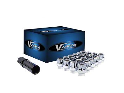 Chrome Open Acorn Spline ET Lug Nuts for Aftermarket Wheels; M14x1.5; Set of 24 (22-25 Bronco Raptor)