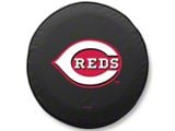 Cincinnati Reds Spare Tire Cover with Camera Port; Black (21-26 Bronco)