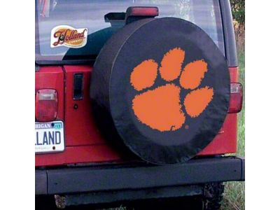 Clemson University Spare Tire Cover with Camera Port; Black (21-25 Bronco)