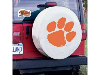 Clemson University Spare Tire Cover with Camera Port; White (21-25 Bronco)