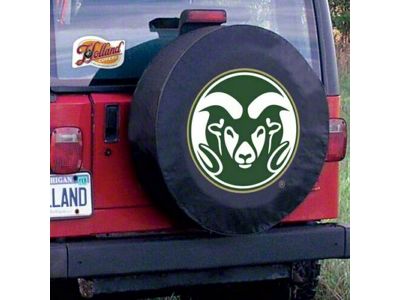 Colorado State University Spare Tire Cover with Camera Port; Black (21-25 Bronco)