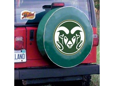 Colorado State University Spare Tire Cover with Camera Port; Green (21-25 Bronco)