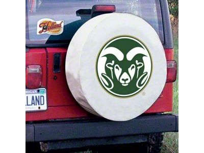 Colorado State University Spare Tire Cover with Camera Port; White (21-25 Bronco)