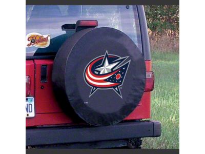 Columbus Blue Jackets Spare Tire Cover with Camera Port; Black (21-25 Bronco)