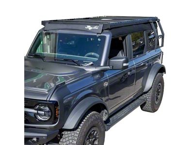 Craftsmen Roof Rack with Deployable Ladder; Black (21-25 Bronco w/ Soft Top)