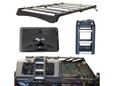 Craftsmen Roof Rack with Deployable Ladder and Side-Mounted Gear Carrier; Black (21-25 Bronco 2-Door w/ Hard Top)
