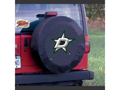 Dallas Stars Spare Tire Cover with Camera Port; Black (21-25 Bronco)
