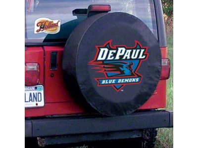 DePaul University Spare Tire Cover with Camera Port; Black (21-25 Bronco)