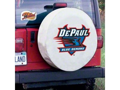 DePaul University Spare Tire Cover with Camera Port; White (21-25 Bronco)