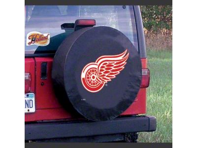 Detroit Red Wings Spare Tire Cover with Camera Port; Black (21-25 Bronco)