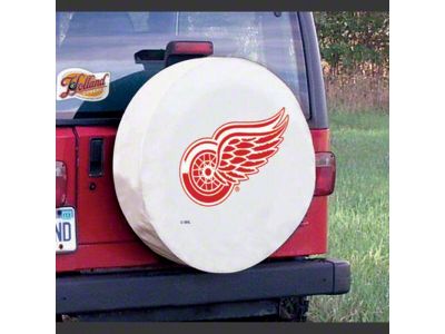 Detroit Red Wings Spare Tire Cover with Camera Port; White (21-25 Bronco)