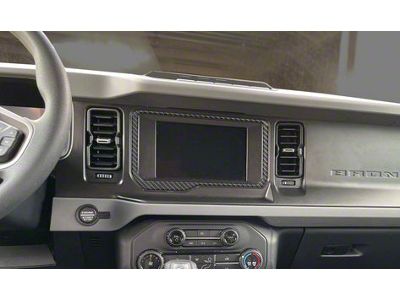 Display Screen Accent Trim; Domed Carbon Fiber (21-25 Bronco)