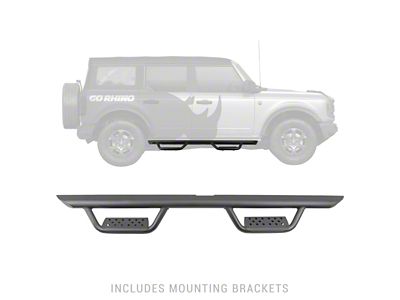 Go Rhino Dominator Xtreme D2 Side Step Bars; Textured Black (21-25 Bronco 4-Door)