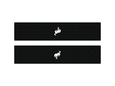 Door Sill Protection Overlays with Bucking Bronco Logo; White (21-25 Bronco 2-Door)