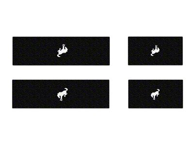 Door Sill Protection Overlays with Bucking Bronco Logo; White (21-25 Bronco 4-Door)