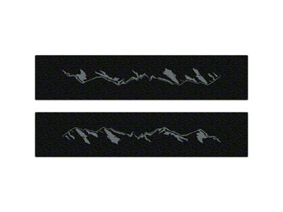 Door Sill Protection Overlays with Mountatin Logo; Gray (21-25 Bronco 2-Door)