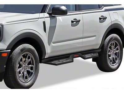 Drop Down Style Nerf Side Step Bars; Matte Black (21-25 Bronco 4-Door)