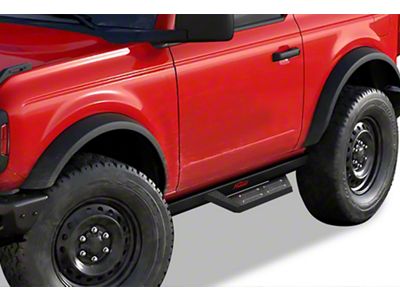Drop Down Style Nerf Side Step Bars; Matte Black (21-25 Bronco 2-Door)