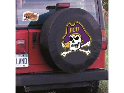 East Carolina University Spare Tire Cover with Camera Port; Black (21-25 Bronco)