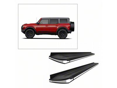 Exceed Running Boards; Black (21-25 Bronco 4-Door)
