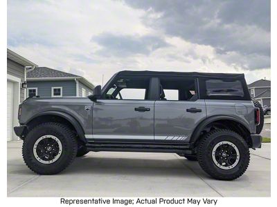 Faded Side Stripes; Matte Black (21-25 Bronco)